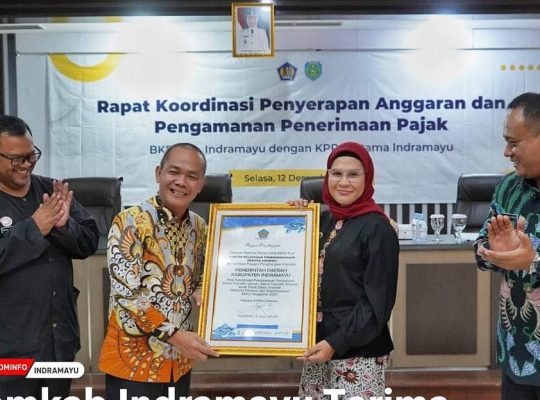 Pemkab Indramayu Terima Penghargaan Dari KPPN, Bupati Nina Agustina Optimalkan Pajak Untuk Pendapatan Asli Daerah